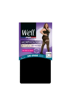 Collant Anti-Frottement Semi-Opaque 30D sur-mesure Morphologie - Noir