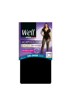 Collant Anti-Frottement Semi-Opaque 30D sur-mesure Morphologie - Noir