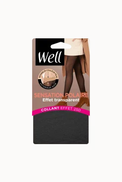 Collant chaud Effet Transparent Sensation Polaire 25D - Noir ébène