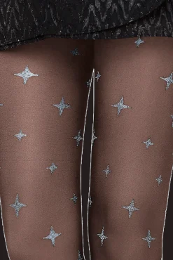 Collant Fantaisie 25D Bijoux Célestes Magic Nights - Noir ébène