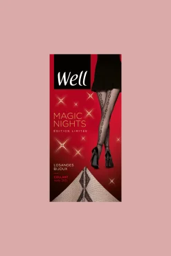 Collant Fantaisie Losanges Bijoux 25D Magic Nights - Noir ébène