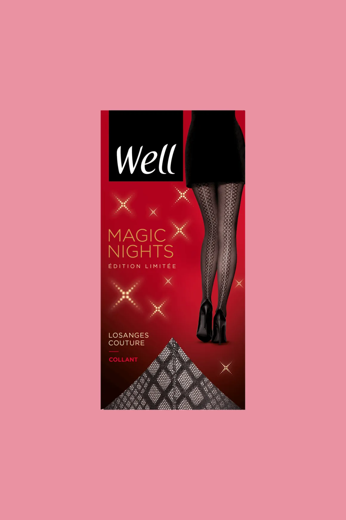 Collant Fantaisie Losanges Couture Magic Nights - Noir ébène