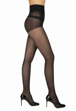 Collant Galbant Semi-opaque 30D Body Galbe Séduction - Noir