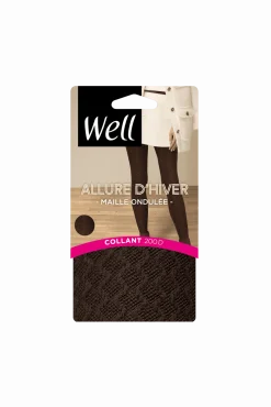 Collant Maille Ondulée 200D Allure d'Hiver - Chocolat