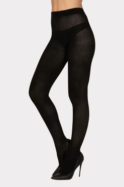Collant Opaque 160D Coton Graphique Allure d'Hiver - Noir ébène
