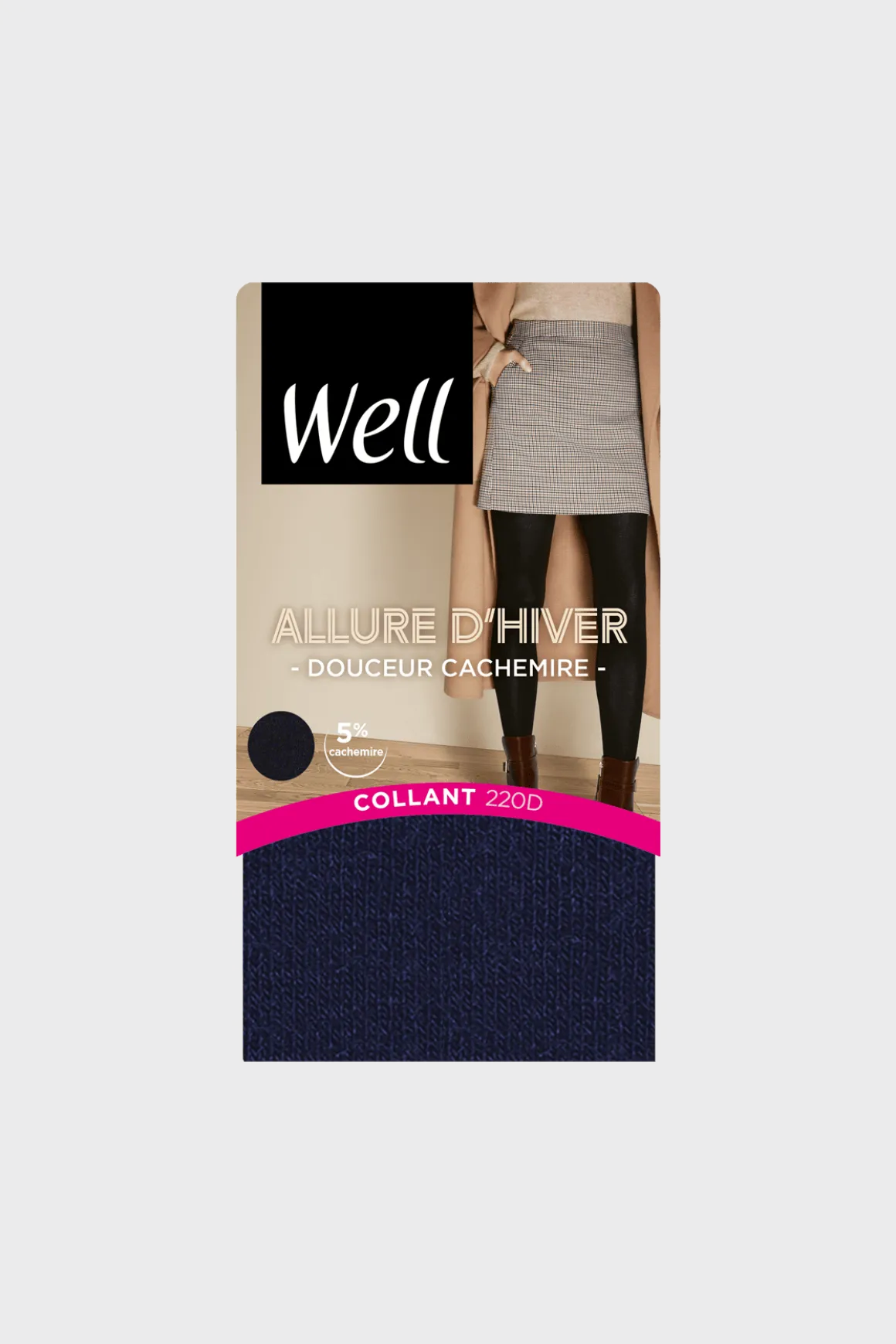 Collant opaque 220D Douceur Cachemire Allure d'Hiver - Bleu nuit