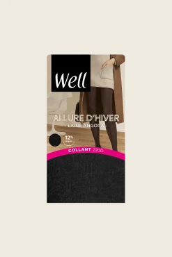 Collant Opaque 220D Laine Angora Allure d'Hiver - Noir cendré