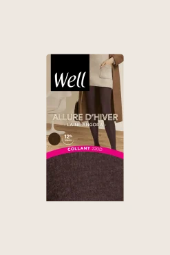 Collant Opaque 220D Laine Angora Allure d'Hiver - Chocolat