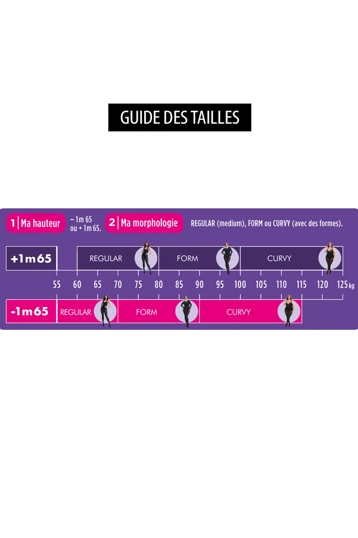 Collant Opaque 60D sur-mesure Morphologie - Noir