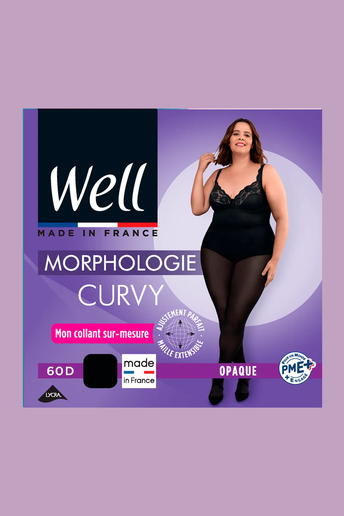 Collant Opaque 60D sur-mesure Morphologie - Noir