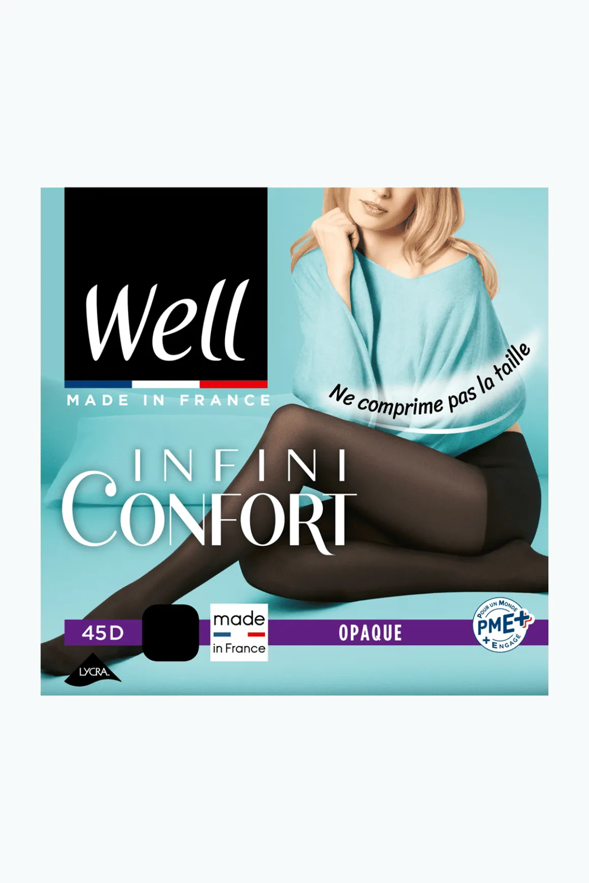 Collant Opaque 45D Well Infini Confort - Noir