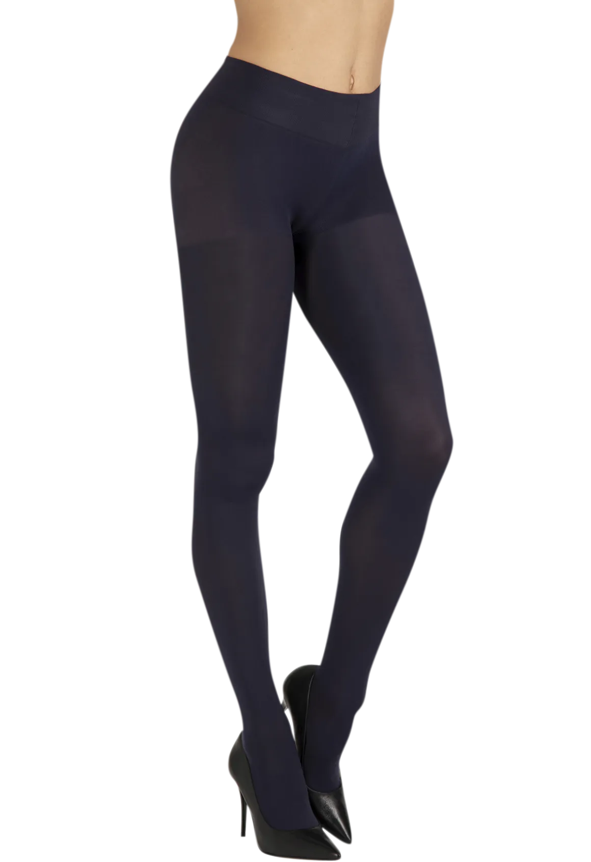 Collant Opaque 60D Well Infini Confort - Bleu de minuit