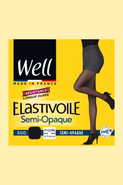 Collant semi-opaque 30D Elastivoile Résistant - Noir