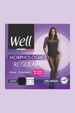 Collant Semi-Opaque 30D sur-mesure Morphologie - Noir