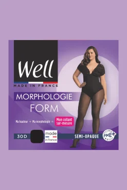 Collant Semi-Opaque 30D sur-mesure Morphologie - Noir