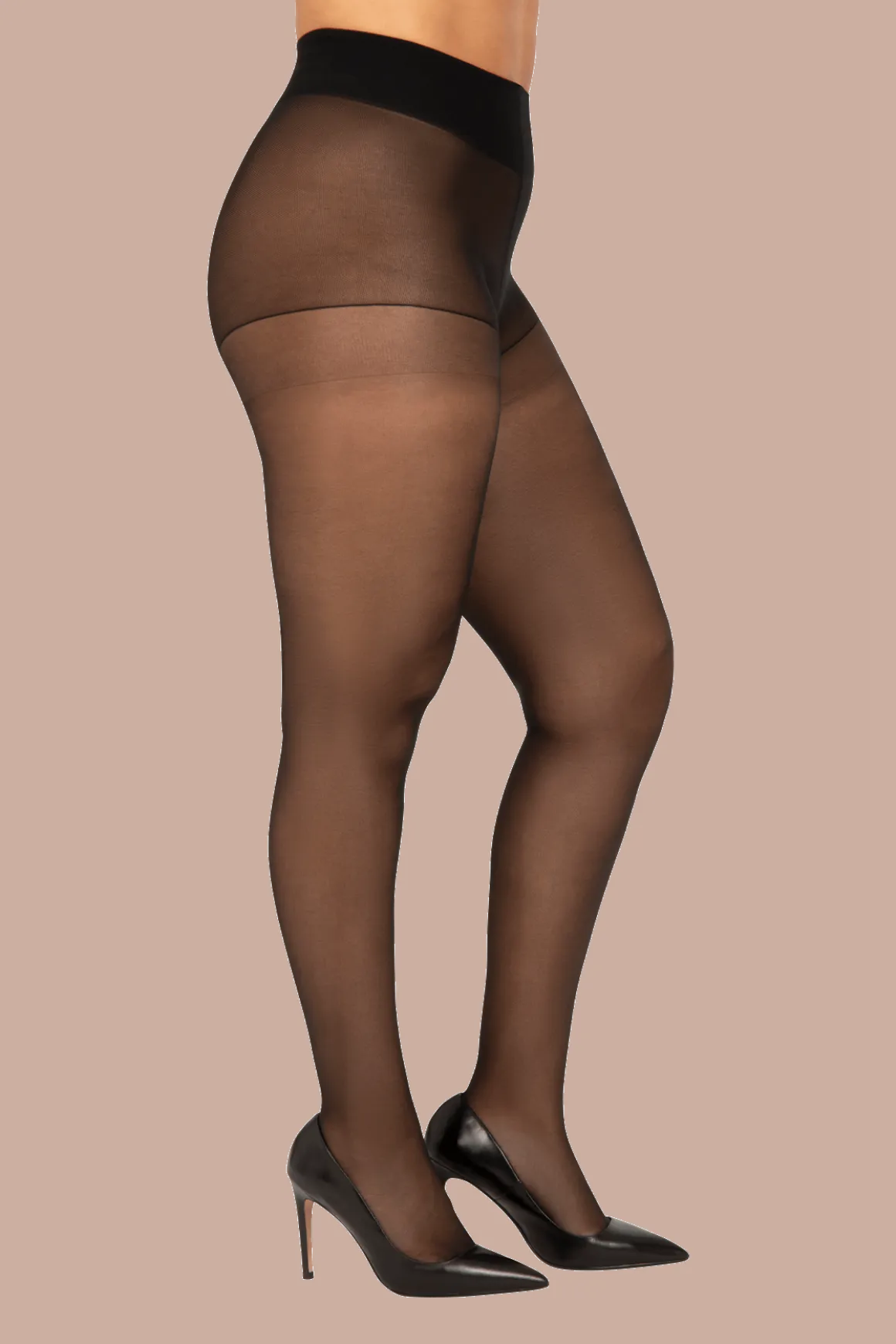 Collant Semi-Opaque 30D sur-mesure Morphologie - Noir