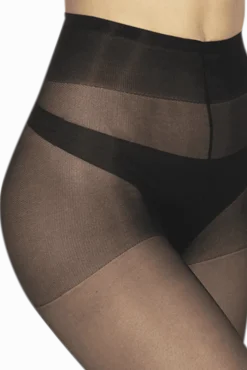 Collant Transparent 19D Elastivoile Satiné - Noir