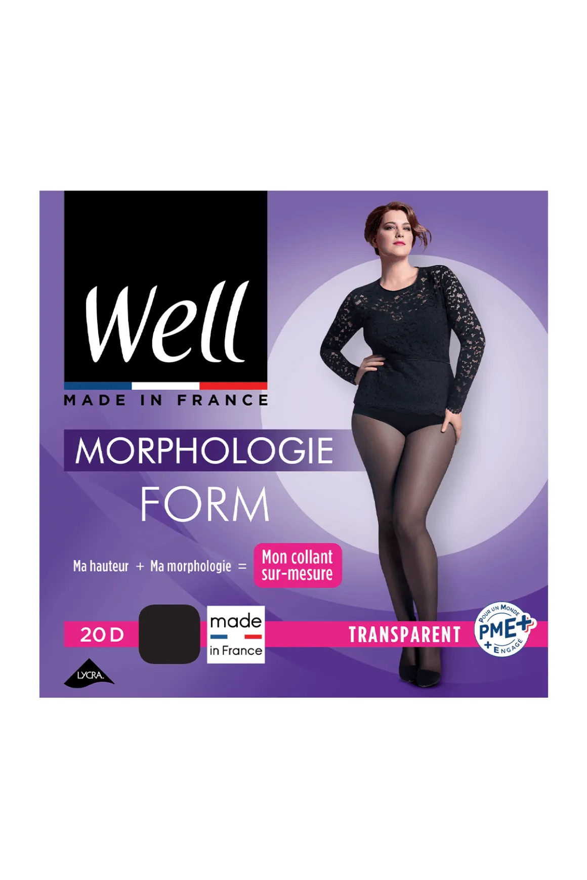 Collant Transparent 20D sur-mesure Morphologie - Noir