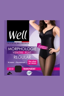 Collant Transparent 20D Ventre Plat Morphologie - Noir