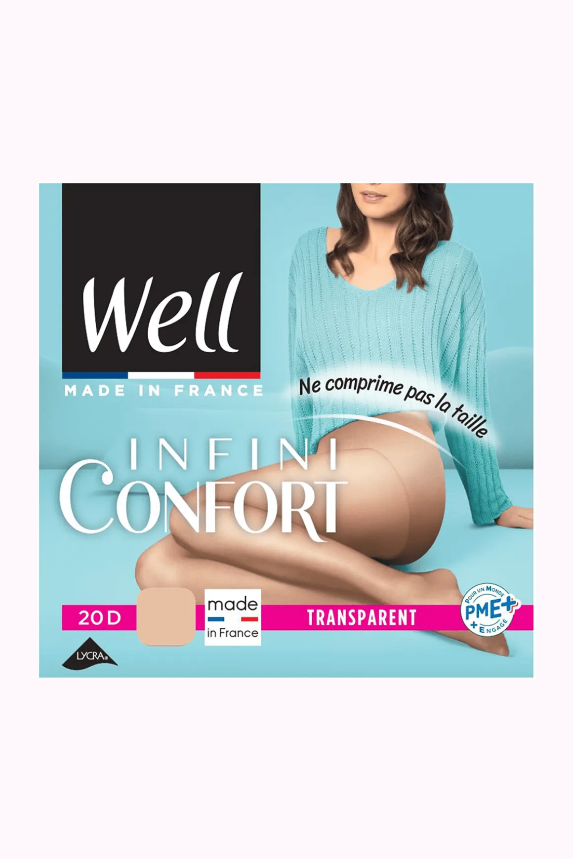 Collant Transparent 20D Well Infini Confort - Beige élégant