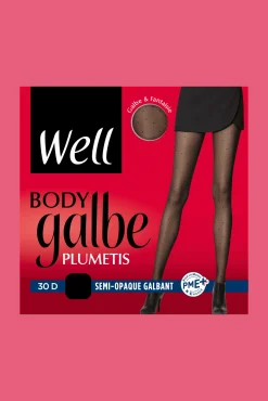 Collant Voile Galbant Plumetis Semi-Opaque 30D Body Galbe - Noir