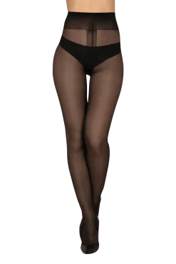 Collant Voile Galbant Semi-Opaque 30D Séduction Body Galbe - Noir