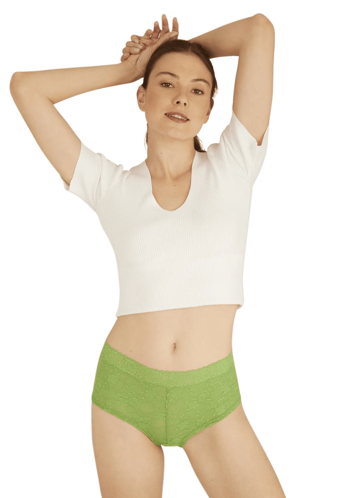 Duo Pop Lot de 2 Shortys - Vert éclatant / blanc