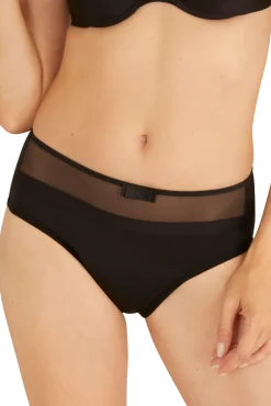 Flux Abondant - Culotte Menstruelle Tulle Design Intimement WELL - Noir