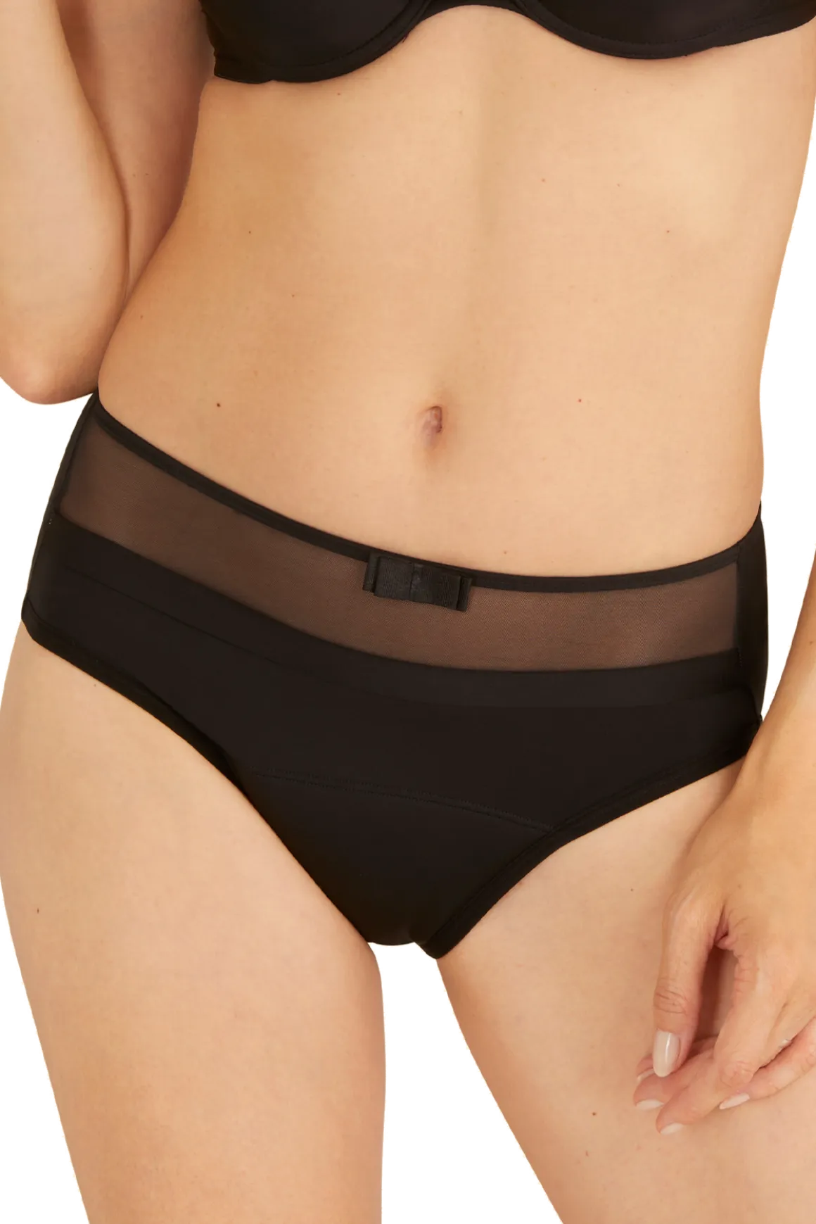 Flux Abondant - Culotte Menstruelle Tulle Design Intimement WELL - Noir