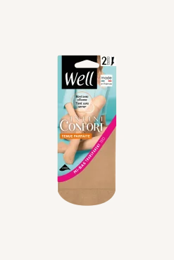 Lot de 2 paires de Mi-bas Transparent Tenue Parfaite 15D Well Infini Confort - Miel
