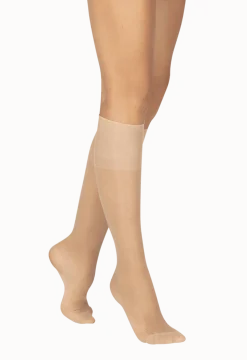 Lot de 2 paires de Mi-bas Transparent 19D Elastivoile Contact - Beige naturel
