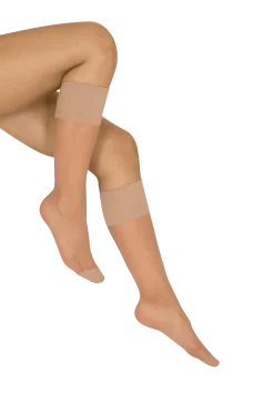 Lot de 2 paires de Mi-bas Transparent Sans Compression 18D Well Infini Confort - Sable
