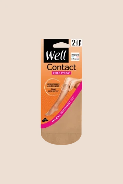 Lot de 2 paires de Mi-bas Voile 15D Contact Lycra - Sable