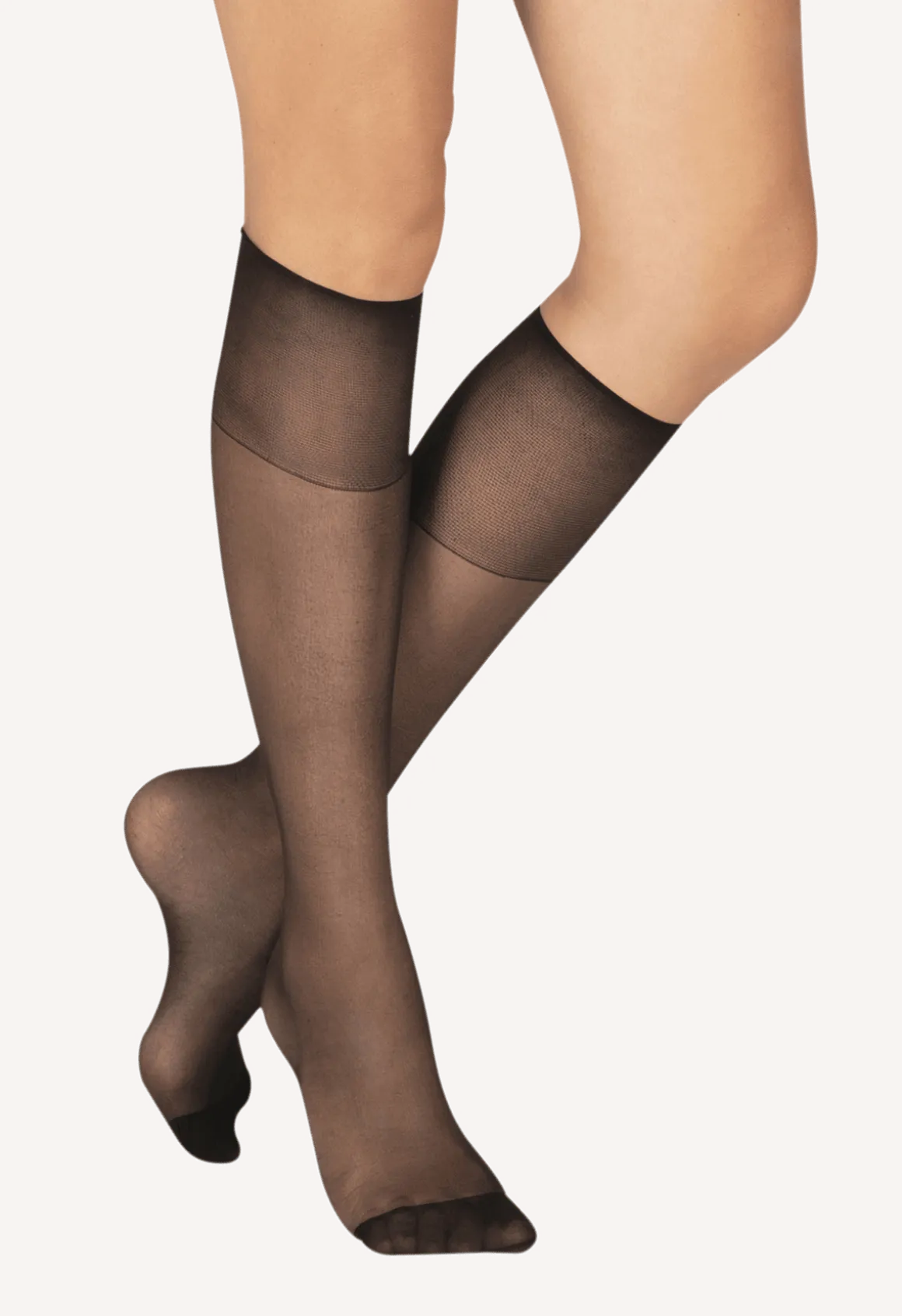 Lot de 2 paires de Mi-bas Voile 15D Contact Lycra - Noir