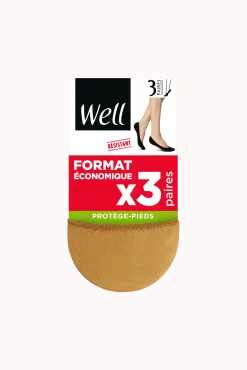 Lot de 3 paires de Protège-Pieds - Naturel