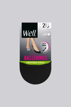 Lot de 2 paires de Protège-Pieds Spécial Ballerines - Noir
