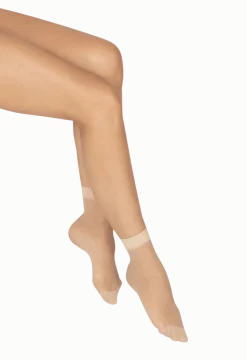Lot de 2 paires de Socquettes Transparentes 17D Elastivoile Résistant - Beige naturel