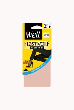 Lot de 2 paires de Socquettes Transparentes 17D Elastivoile Résistant - Beige naturel