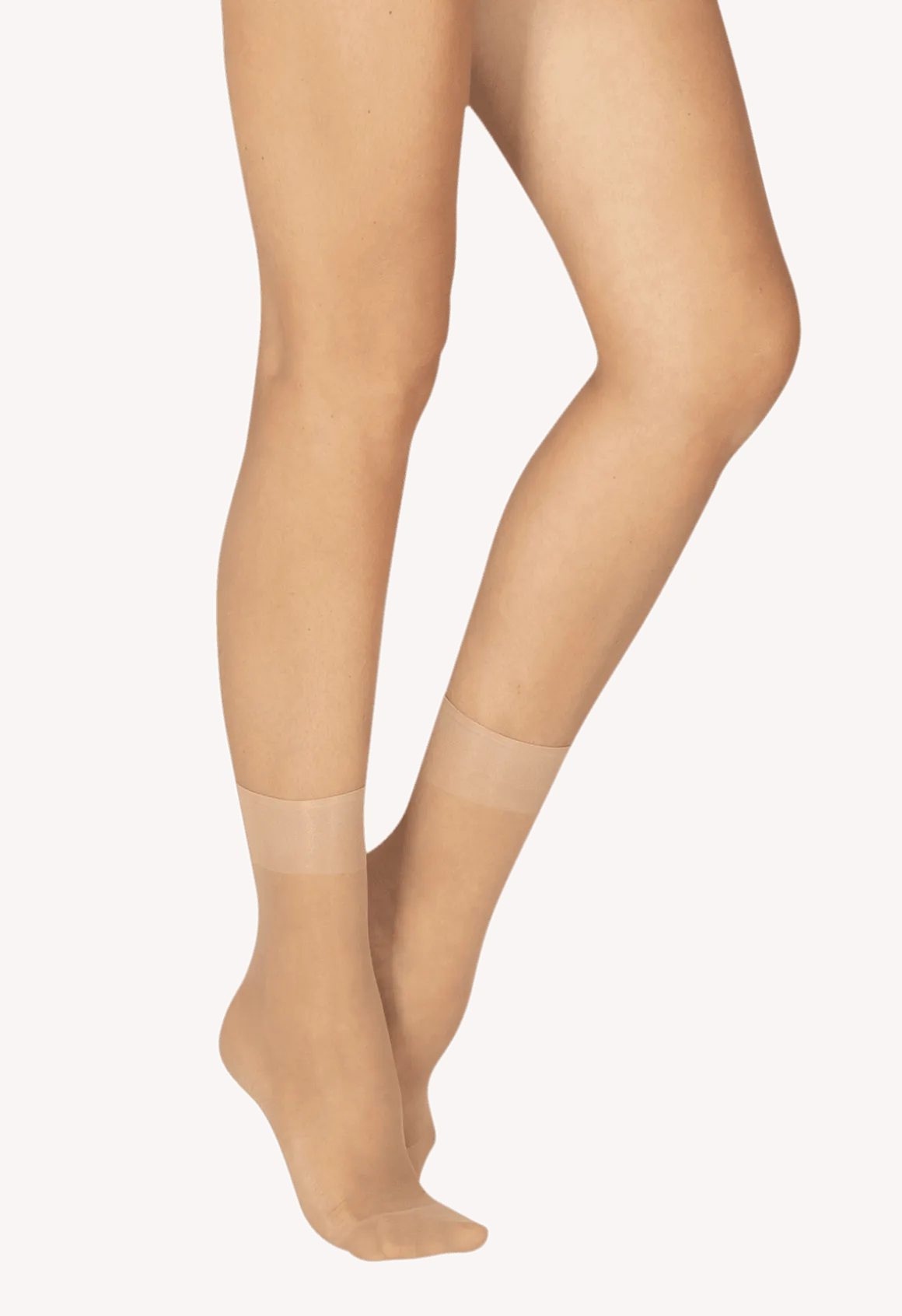 Lot de 2 paires de Socquettes Transparentes 15D Contact Voile Lycra - Sable