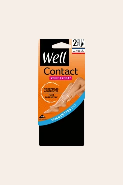 Lot de 2 paires de Socquettes Transparentes 15D Contact Voile Lycra - Noir