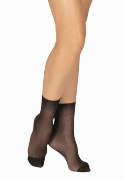 Lot de 2 paires de Socquettes Transparentes 15D Contact Voile Lycra - Noir