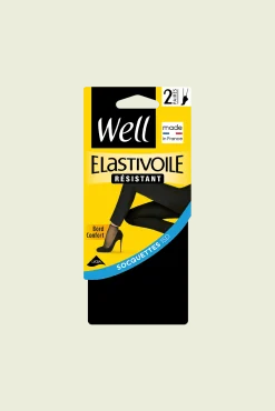 Lot de 2 paires de Socquettes Transparentes 17D Elastivoile Résistant - Noir