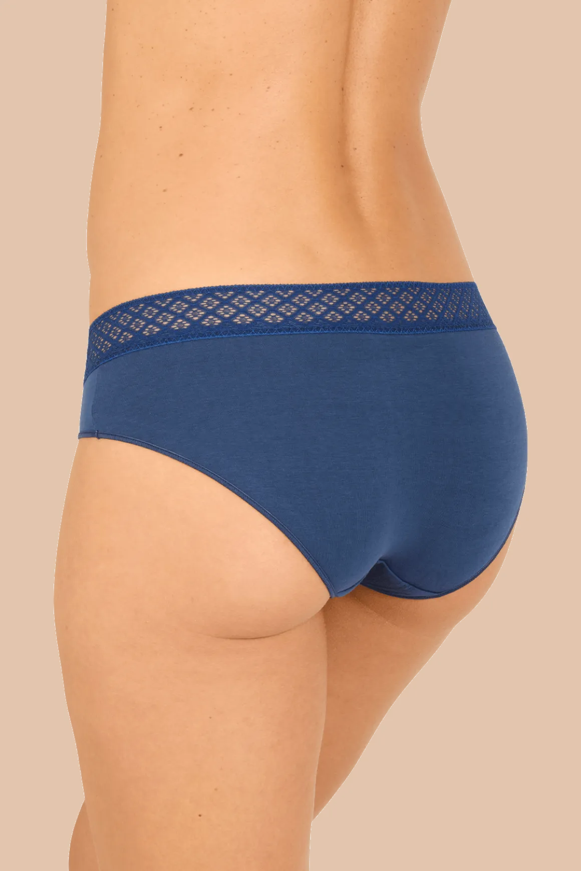 Lot de 3 Slips - Trio Dentelle Coton - Nuit étoilée / rose bonbon / blanc