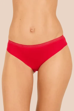 Lot de 3 Slips - Trio Invisible Modal - Rouge ardent / poudre / noir