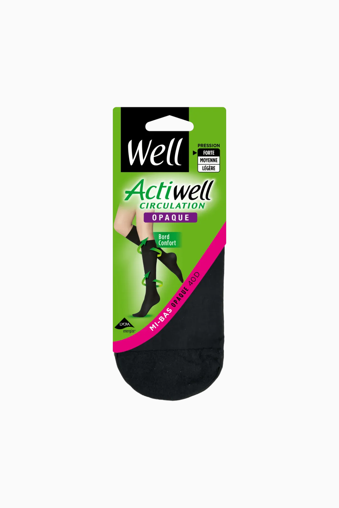 Mi-Bas Opaques 40D Actiwell Circulation - Noir