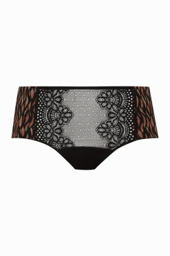 Shorty en dentelle et microfibre L'irrésistible - Fauve