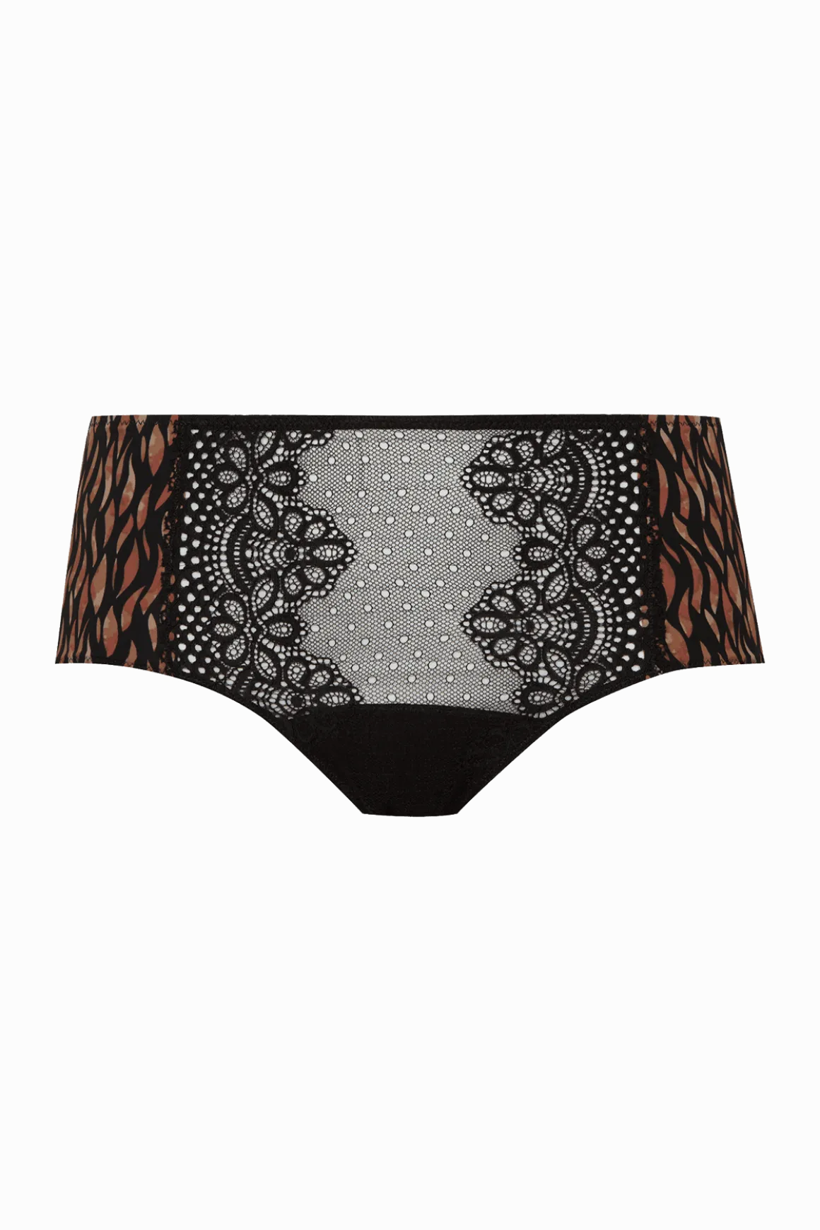 Shorty en dentelle et microfibre L'irrésistible - Fauve