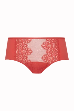 Shorty en dentelle et microfibre L'irrésistible - Corail