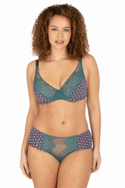 Shorty en dentelle et microfibre L'irrésistible - Imprimé folk