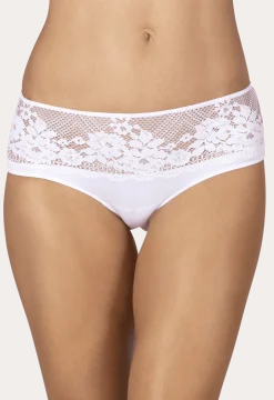 Shorty Résille Florale - Blanc